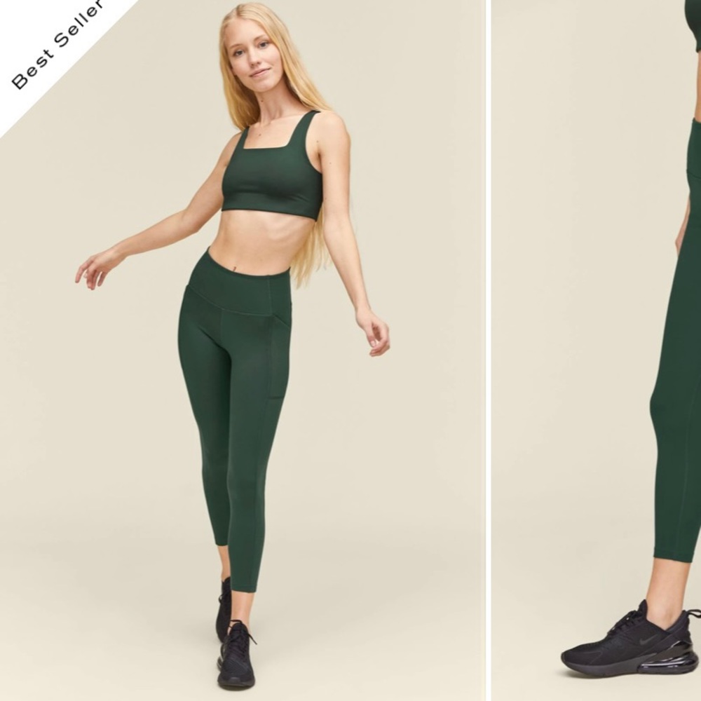 Girlfriend Collective High Rise Pocket Legging 7/8” in Moss